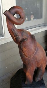Hand carved wooden elephant.